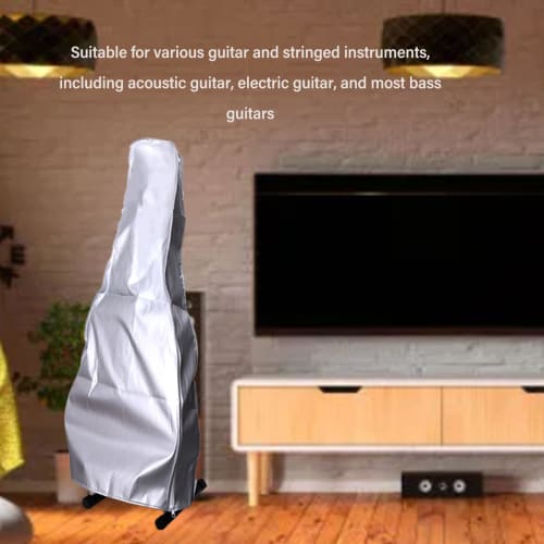 Acoustic Guitar Cover, Electric Guitar Dust Cover, Dustproof, UV Protection, Water Repellent, Universal Compatible, Silver Coating