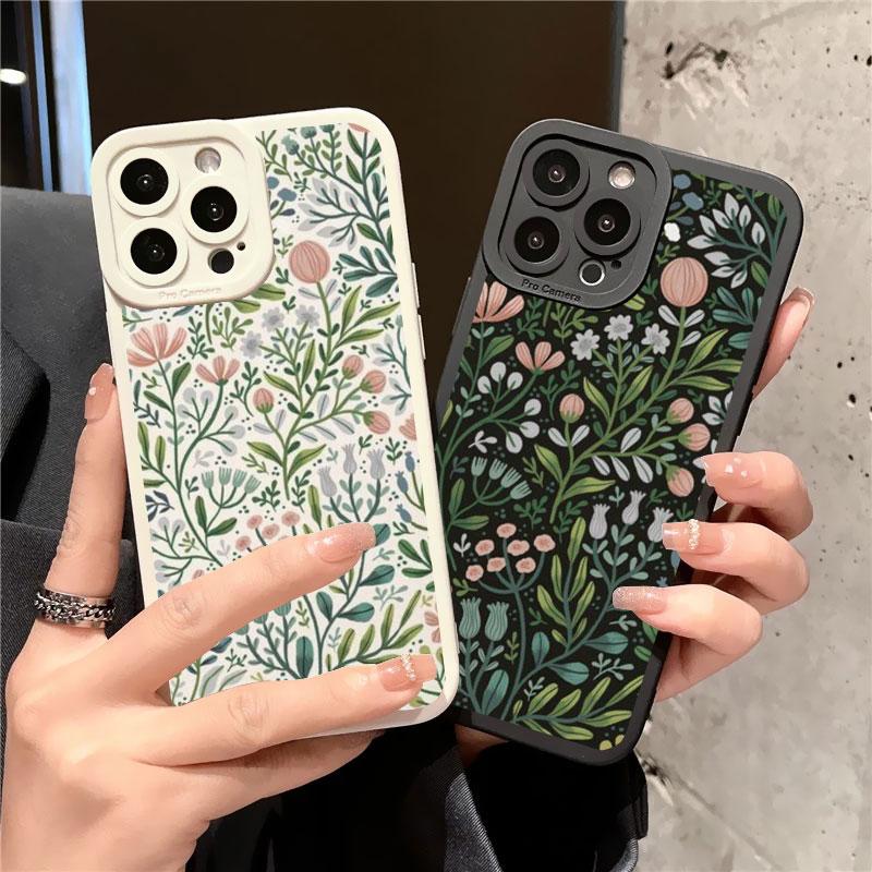 Цветочный чехол для iPhone 11 13 12 14 Pro Max 14 Plus 7 8 Plus SE 2020 XR X XS Полный Графический Цветочный Мягкий Силиконовый Чехол Fundas