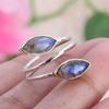 Кольцо с драгоценным камнем лабрадорит, твердое кольцо из стерлингового серебра 925 пробы, штабелируемое кольцо, подарок для нее, модные украшения, кольцо ручной работы