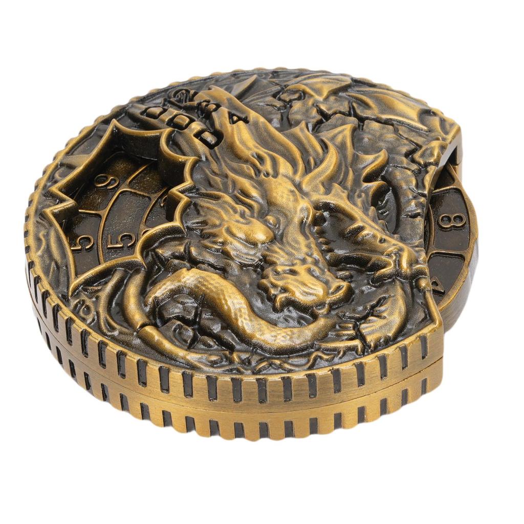 7 In 1 Metal Spinner Dice Rotatable Zinc Alloy Tabletop Role Playing Game Replacement Antique Brass