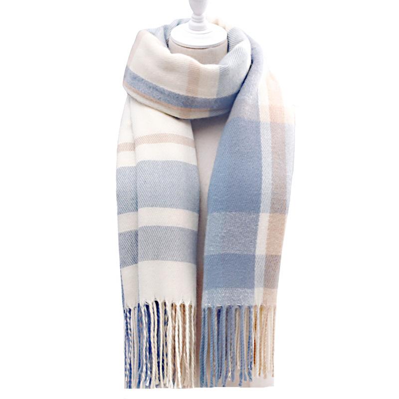 New Scarf Women's Winter Japanese and Korean Style All-match Plaid Warm Thickened Couple Scarf Student Shawl