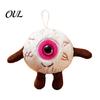 Portable Plush Toy Halloween Eyeball Keychain, Funny Scary Eye Stuffed Pendant Window Hanging Decoration for Backpack, Spooky Mini Doll Bag