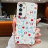 Чехол со звездочками и бантами для Samsung Galaxy A57 A37 A17 A56 A36 A26 A16 A55 A35 A15 A54 A34 A14 5G Силиконовый чехол с текстурой кожи