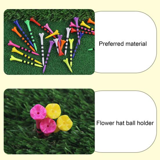 10Pcs 38/70/82MM Golf Tee Striped Height Adjustable Sharp Tip Plastic Golf Ball Holder Golf Training Aid Spike Kit Golf Accessories Golfer Gifts
