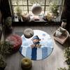 Cartoon Snowman pattern round rug,Carpet Rug for Living Room Bedroom Playroom ,Non-slip Floor Mat,Holiday Gifts and Birthday Gifts.