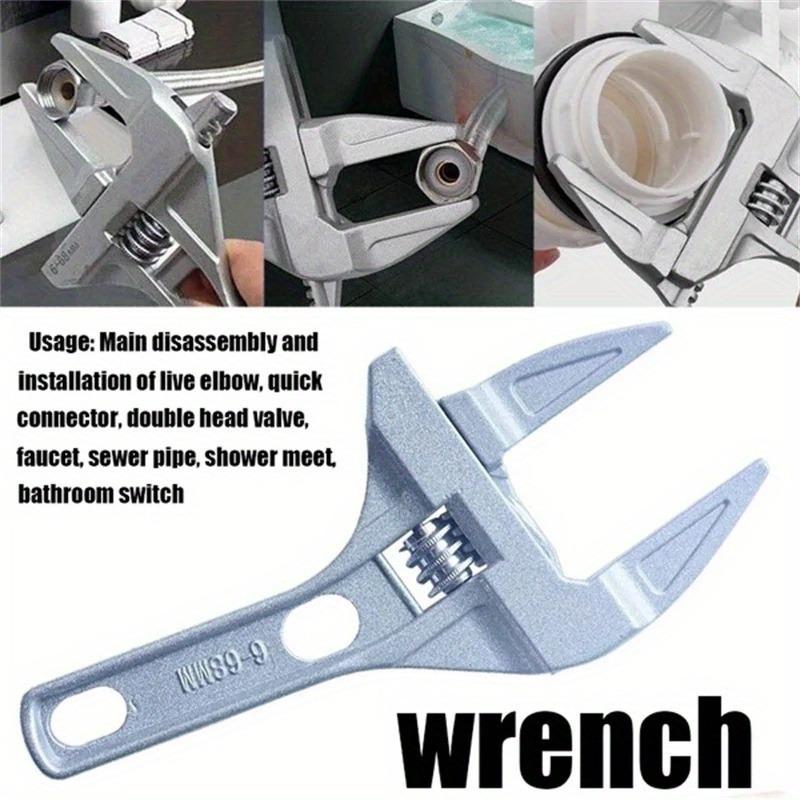 1PC Multifunctional Aluminum Wrench - Adjustable, Strong Grip for Bathroom Repairs, Fits 6-68mm Pipes and Valves