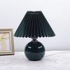 Vintage Pleated Table Lamp with LED E27 Tricolored Bulb Ceramic Base  AU US EU UK Plug Cute Decorative Night Light for Bedroom
