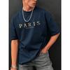 Cotton Paris Romantic City Letter Graphic Print Tees Men T-Shirt Summer Loose Clothing Loose Cotton Oversize Tshirt Street Soft Tops