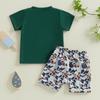 Boys Summer Shorts Sets Short Sleeve O Neck Duck Embroidery Tops and Camouflage Shorts Sets
