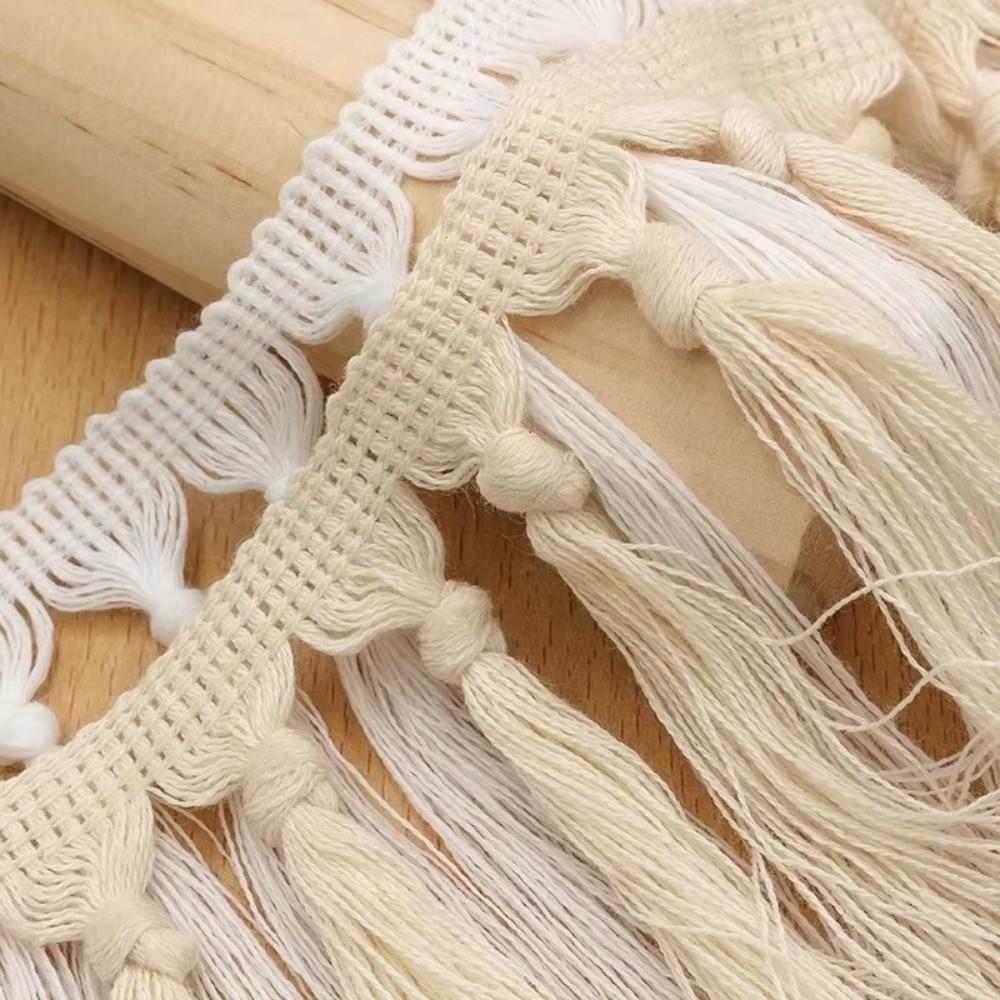 1Yard 11cm Wide Tassel Trim Ribbon Boho Style Macrame Tassel Ribbon For Home Textile