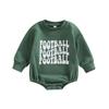 Baby Boys Girls Romper, Long Sleeve Crew Neck Letters Print Bodysuit for Casual Daily