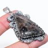 Natural Larvikite Stone Gemstone 925 Sterling Silver Gift Pendant 2.44" e2L53