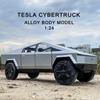 1/24 Tesla Cybertruck литая модель автомобиля из сплава миниатюрный металлический автомобиль грузовик рождественская игрушка для детей подарки детские игрушки для мальчиков