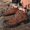 Fashion Hiking Men Boots New Leather Outdoor Walking Boots Man Non-Slip Retro Man Casual Boots Winter Warm Comfy Leather Men's Shoes