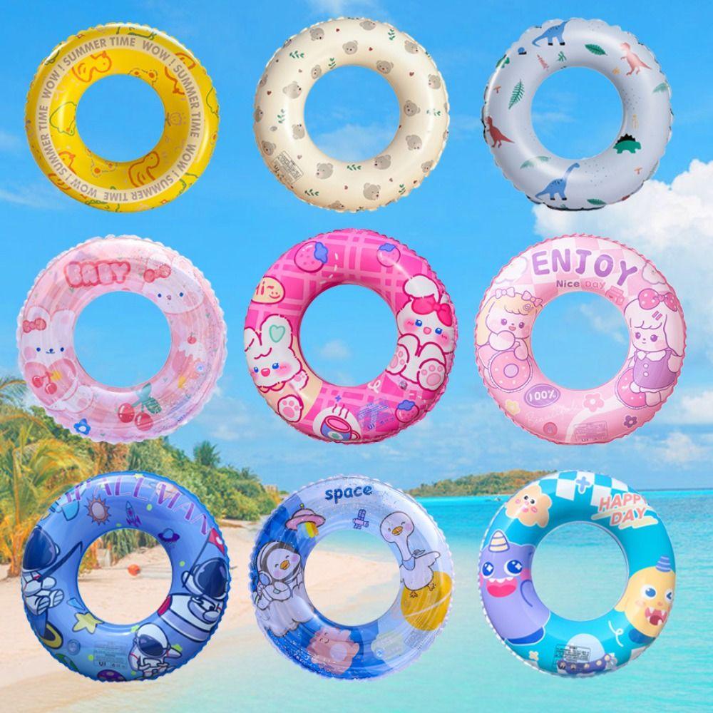 Thickened PVC Summer Swimming Ring Cute Beach Pool Toys Fun Inflatable Swim Circle