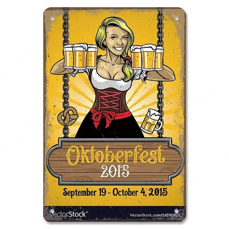 Сексуальная девушка в стиле пин-ап для девочек, винтажная металлическая жестяная вывеска, пиво, кола, самолет, металлический постер в стиле ретро для бара, паба, клуба, домашний настенный художественный декор