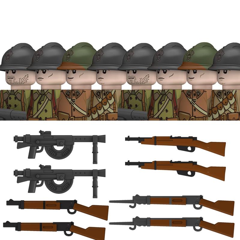 Нетоксичные Военные Вторая Мировая Война Немецкий Флот Бронетанковые Войска Строительные Блоки США 101-я Великобритания Советский Союз Солдаты Пехота Оружие Кубики Игрушки Дети