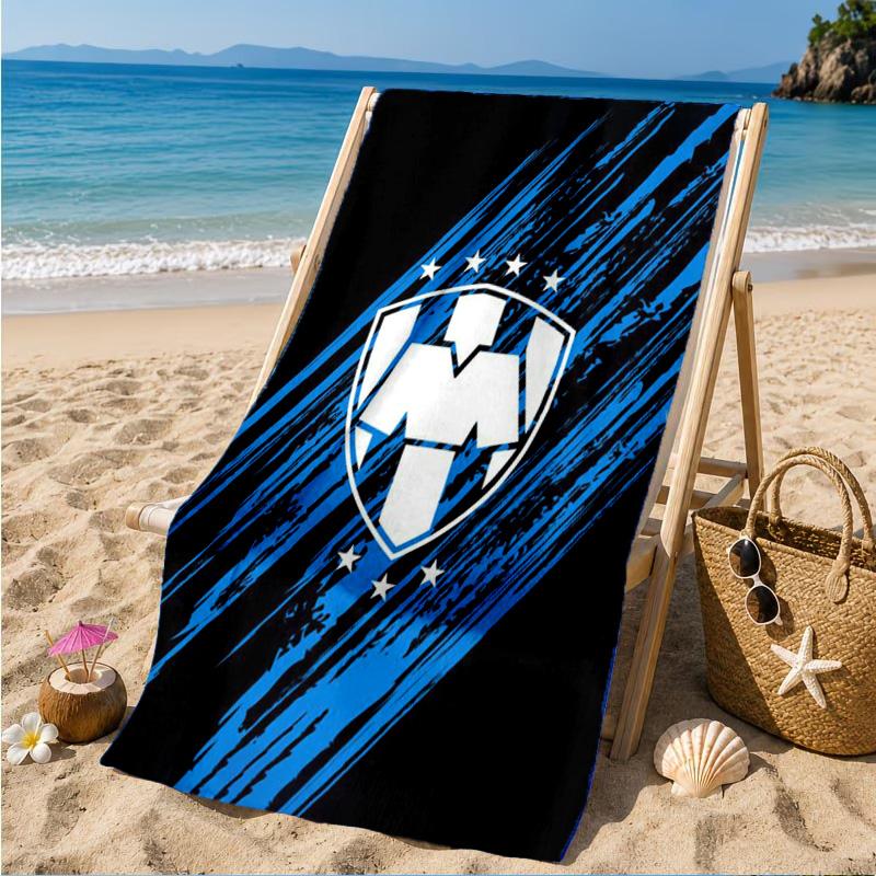 Monter-rey Football Crest Art Printed Microfiber Beach Towel, Soft And Absorbent, Quick-Dry, Ideal for Summer Travel, Beach Essential, Swimming Pool
