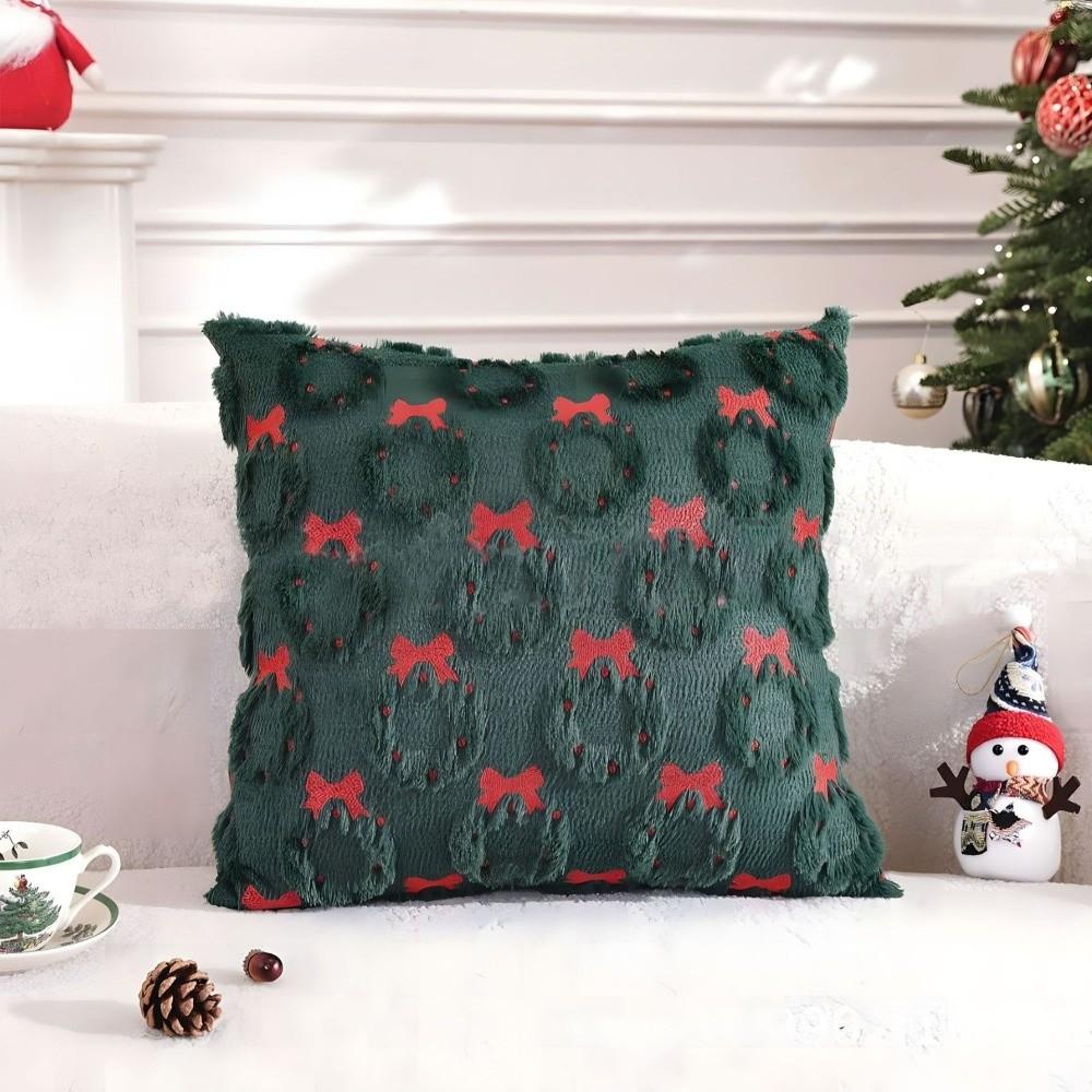 New Christmas Tree Cushion Cover Decorative Square Throw Pillow Cover Soft Xmas Tree Pillowcase Festive Atmosphere