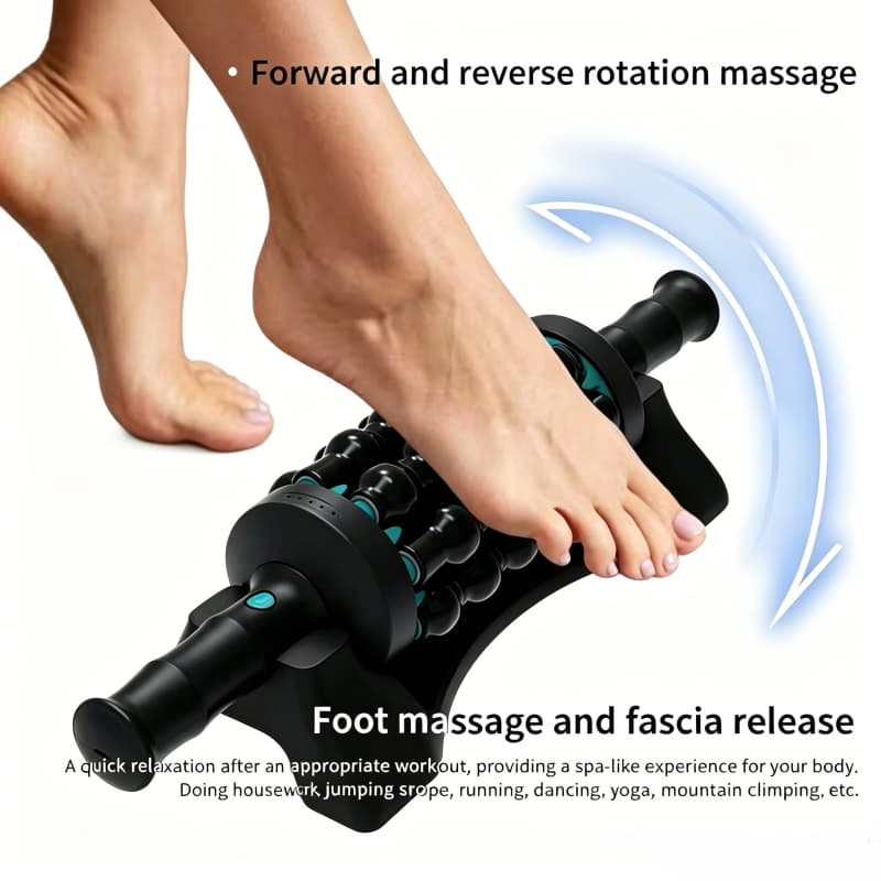 Massage Roller Deep Tissue Electric Body Massager for Back Leg Foot Pain Relief 5 Speed Rechargeable Handheld Massager for Gym
