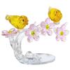 Merrytime Crystal Flower and Bird Glass Figurine Perfect for Living Room Flower Yellow Ornament, Anniversaries, Weddings, Mother's Day, Birthdays,