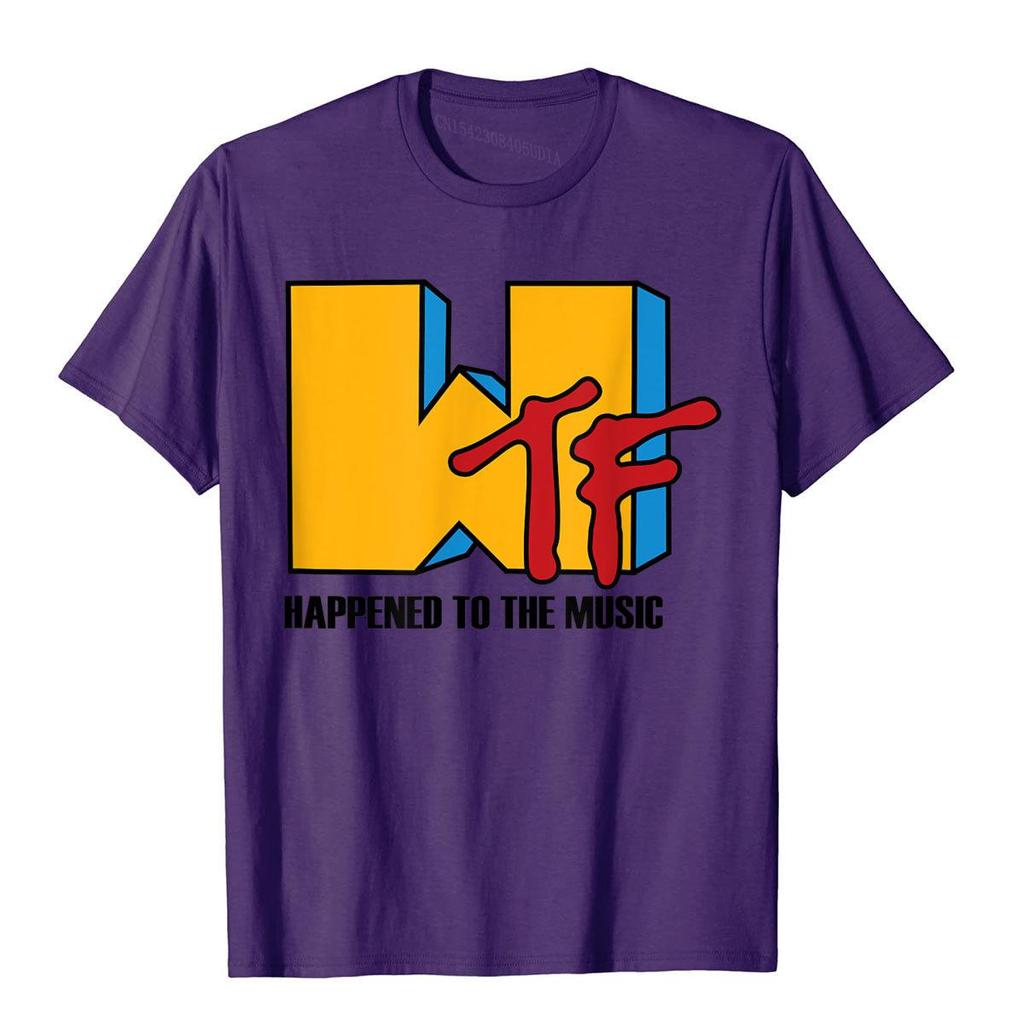 Wtf Happened To Music Funny Retro 80s Tshirt Popular Unisex T Shirts Funny Tops Shirts Cotton Gothic