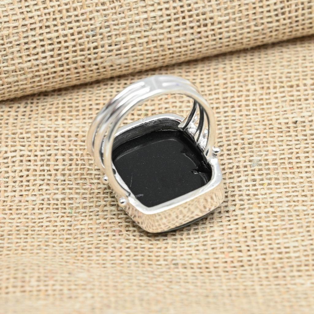 Отличное ювелирное кольцо ручной работы из стерлингового серебра 925 пробы с синим тройным опалом и драгоценным камнем