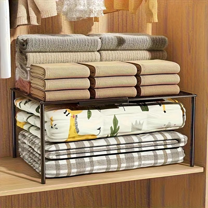 1 шт. Телескопическая штанга для шкафа - Прочная металлическая штанга для шкафа, Регулируемая высота, Вертикальная система хранения, Экономия места