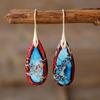 Bohemian Emperor Stone Water Drop Pendant Earrings European and American Popular Ins Jewelry