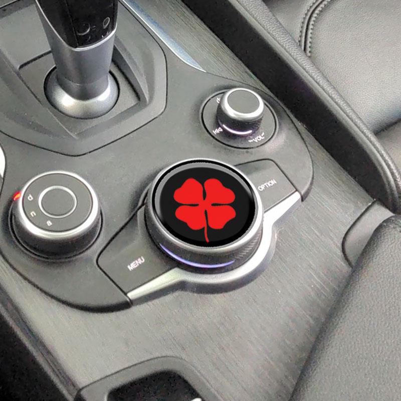 3D Center Console Knob Decoration Patch Car Stickers For Alfa Romeo Giulia Stelvio Interior Accessories Trim