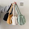 2024 New Women Bag Middle Shoulder Bag Korean Style Drawstring Bucket Bag Casual Light Youth Crossbody Bag