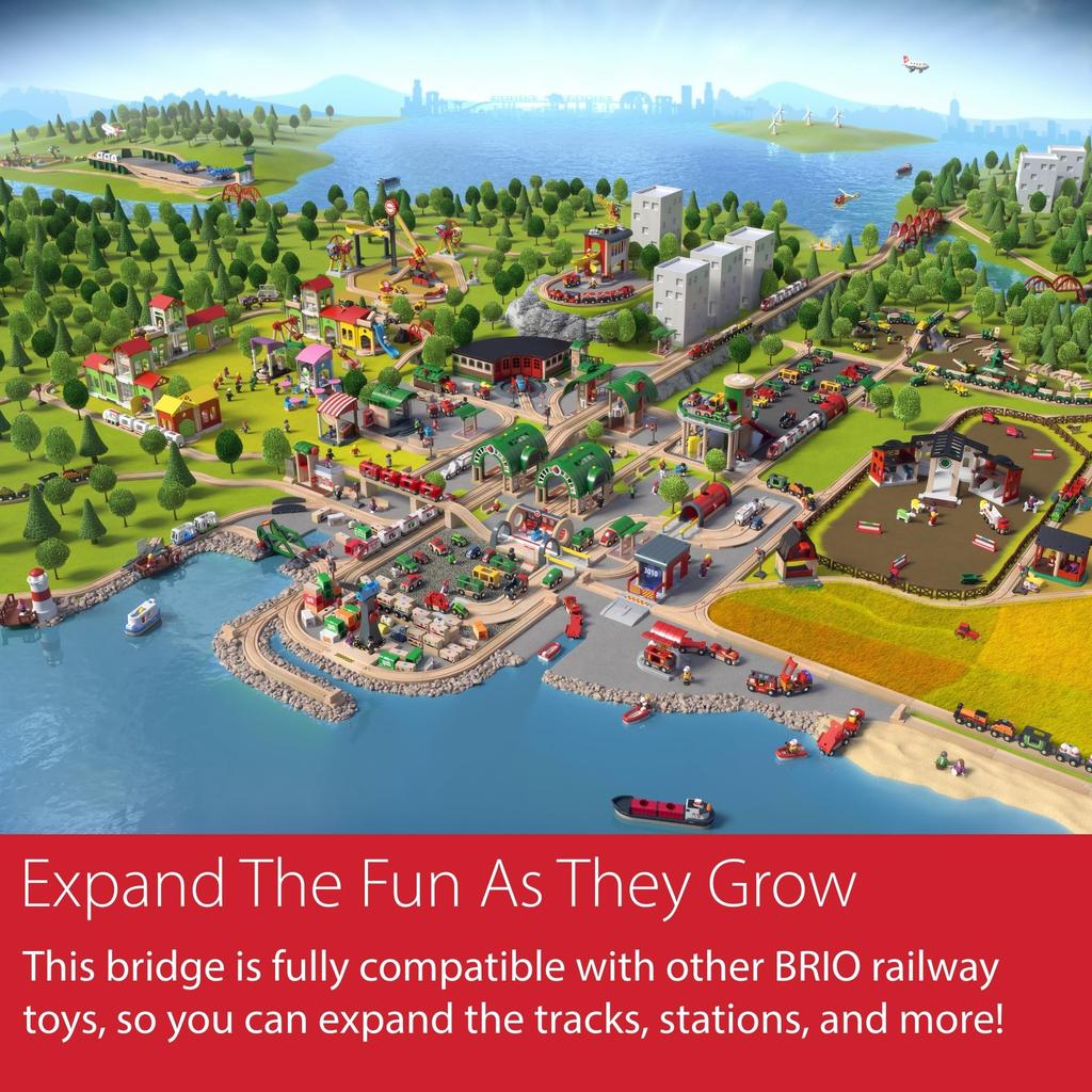 BRIO Drop Bridge 33391, for Ages 3 and Up. [Toy, Wooden Toy, Wooden Rail, Scenery Parts, Gift (Birthday/Christmas)]