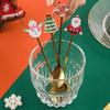 4PCS Christmas Cutlery Coffee Stirring Spoon 304 Stainless Steel Gold Cutlery Santa Dessert Spoon Christmas Gift Kitchenware