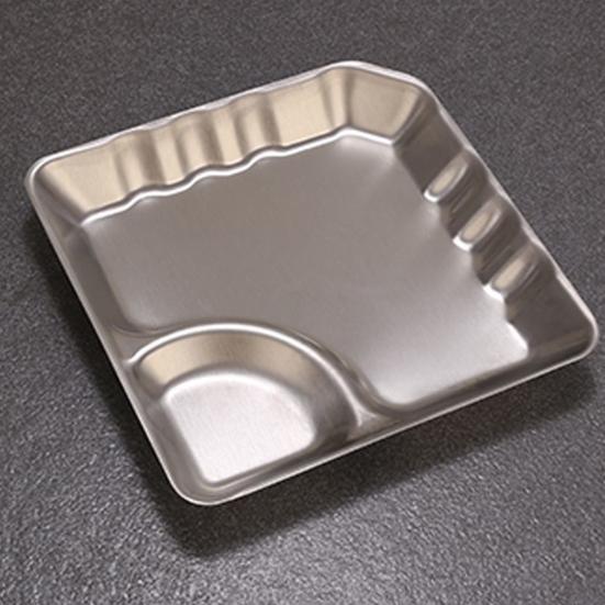 Поднос для закусок из нержавеющей стали с миской для макания, полированный дизайн, поднос для сэндвичей, суши, чипсов, пельменей, салатов