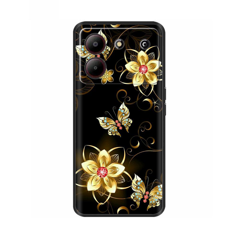 Чехол для ZTE Blade A54 4G Чехол Силиконовый Расписной Мягкий Защитный Черный Coque для ZTE Blade A34 BladeA54 Мультяшный TPU BladeA34 Сумка