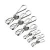 10PCS Stainless Steel Wire Clamp Underwear Socks Food Clothes Drying Sock Clip Hanger Fixing Strong Clip Multifunctional TMZ