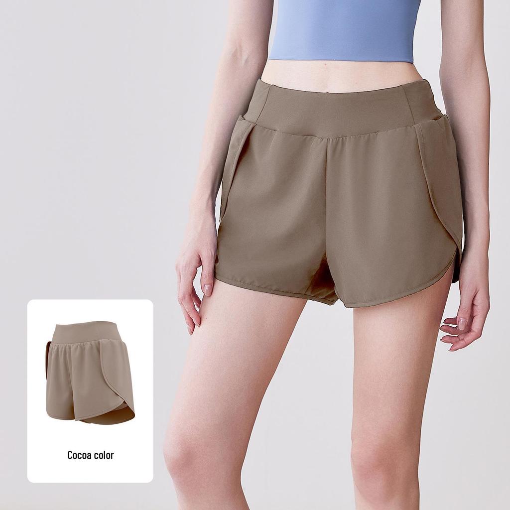 Juyitang Women's Anti-Exposure Running & Yoga Shorts with Side Pockets