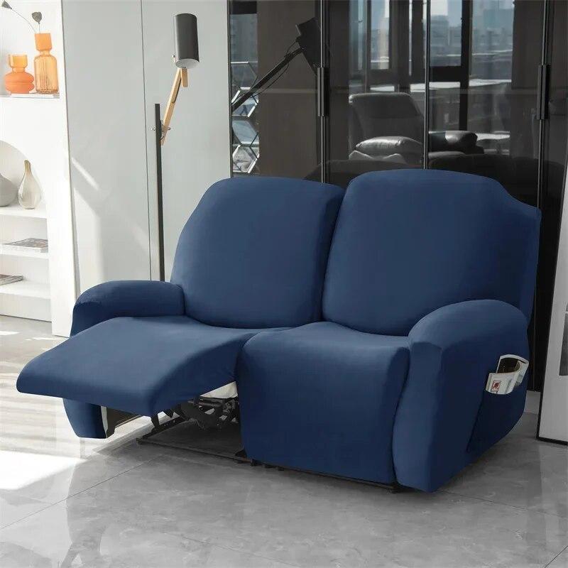 1/2 Seater Recliner Sofa Cover Elastic Velvet Relax Armchair Slipcover All-inclusive Lazy Boy Chair Covers Furniture Protector