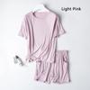2025 Summer New Pajama Set Women's Modal Short Sleeve Shorts Two Piece Set Ladies Solid Loose Large T-shirt Homewear Women Shirt