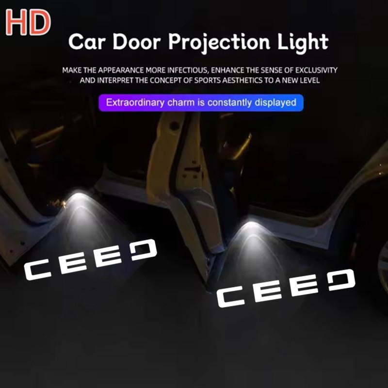 AANE1 2Pcs LED Car Door Logo Light Projector Lamp For KIA Ceed SORENTO Logo K3 K2 K8 K5 K9 GT Line
