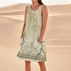 Summer Dresses For Women Loose Beach Vacation Casual Sleeveless Sundresses With Pockets Tank Dress