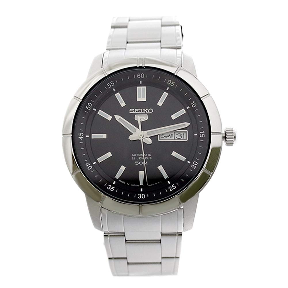 Seiko Часы SNKN55J1 5 Автоматические Черный Серебристый Черный Мужские m-sto1