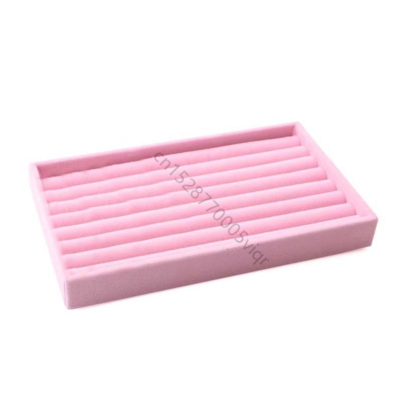 Girl Heart Pink Flannel Jewelry Storage Tray Ring Box Earrings Jewelry Display Multi-lattice Storage Tray AXYD