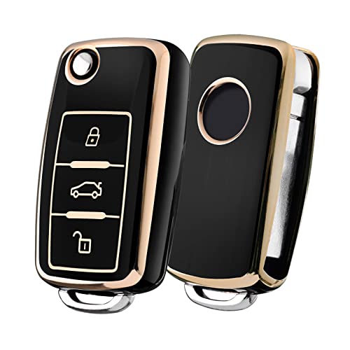 Чехол для ключа Volkswagen OATSBASF, чехол для ключа VW, высококачественный ТПУ, предотвращает попадание грязи, скольжение и появление царапин, подходит для Golf 4, 5, 6, Polo, Passat, B5, B6,