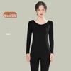 Women's Wool Silk Thermal Underwear Set - Seamless, Thickened, and Comfortable for Autumn/Winter (Top and Bottom).