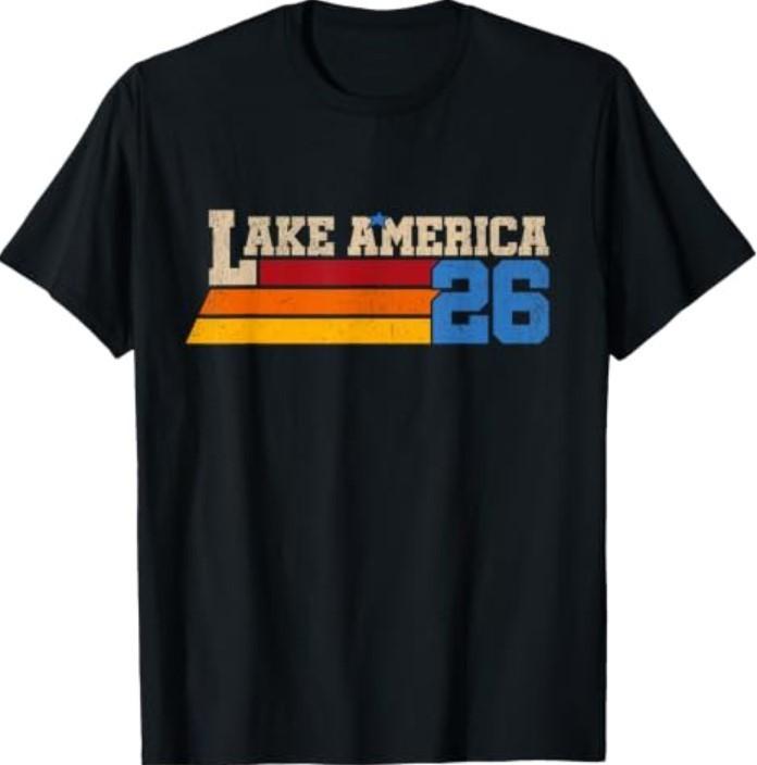 Lake America USA Ontario Canada Vintage Sunset T-Shirt