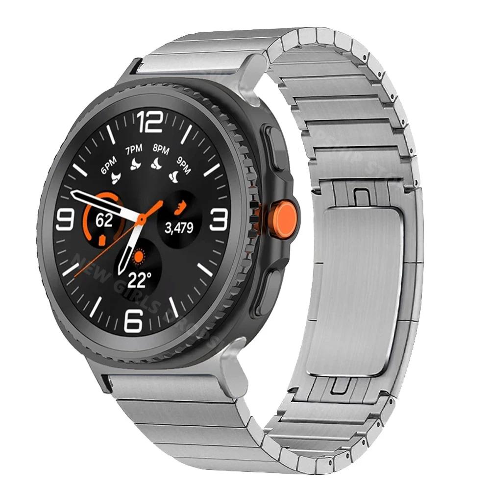 Мужской ремешок из нержавеющей стали для Samsung Galaxy Watch 8 8 Classic 46 мм 44 мм 40 мм, деловой ремешок для Samsung Galaxy Ultra 47 мм Correa