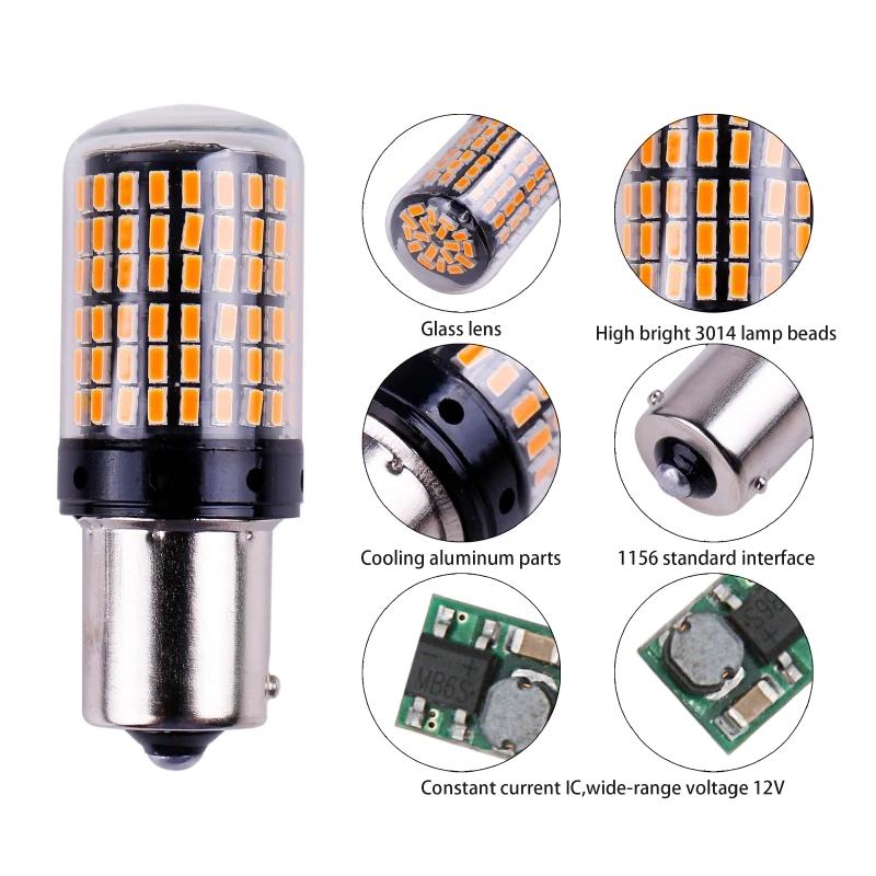 1Pc Turn Signal Light LED Bulb Amber 12V-24V 3000K Front 18W Accessories