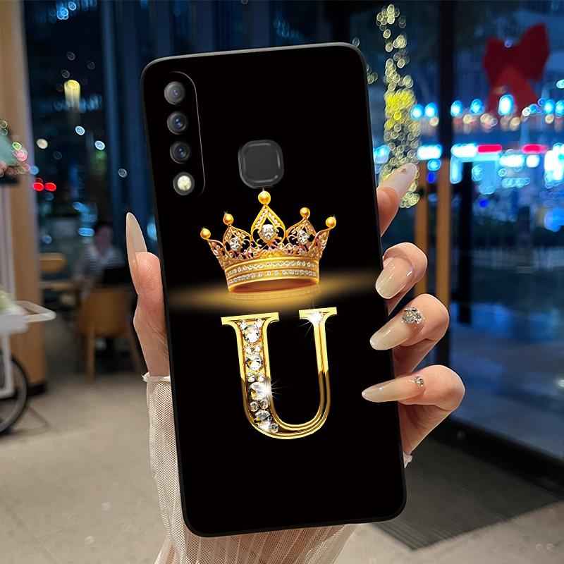 Красивый чехол-корона с буквами от А до Я для Infinix S4 Smart3 Plus X626 X267, черный, из мягкого силикона, противоударный