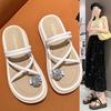 Thick-bottomed Bread Slippers Women's Outer Wear 2025 Summer New Internet Celebrity Fashion Simple Versatile Open-toe Word with Sandals